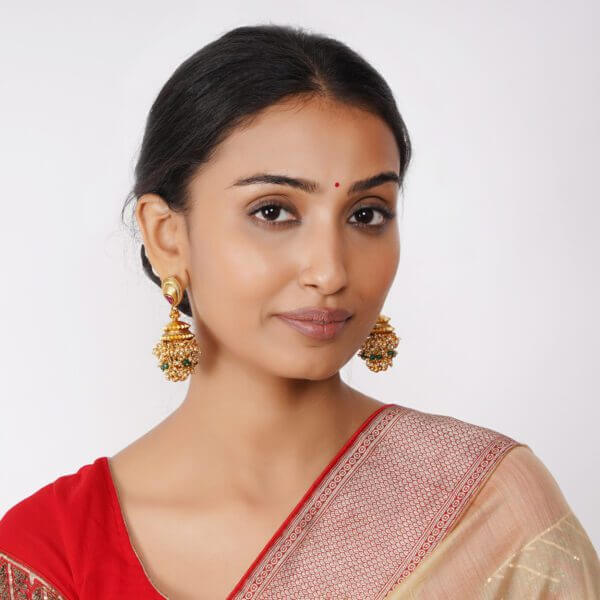 south indian gold jewellery earring